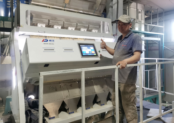 Alta precisão 5400 pixel CCD Arroz Sorter 220V / 50HZ Variedade Kw fonte de alimentação