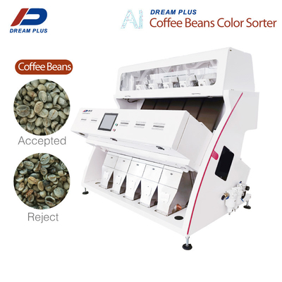 Máquina industrial colorida de grãos de café com 5 calhas com câmera RGB de fácil instalação