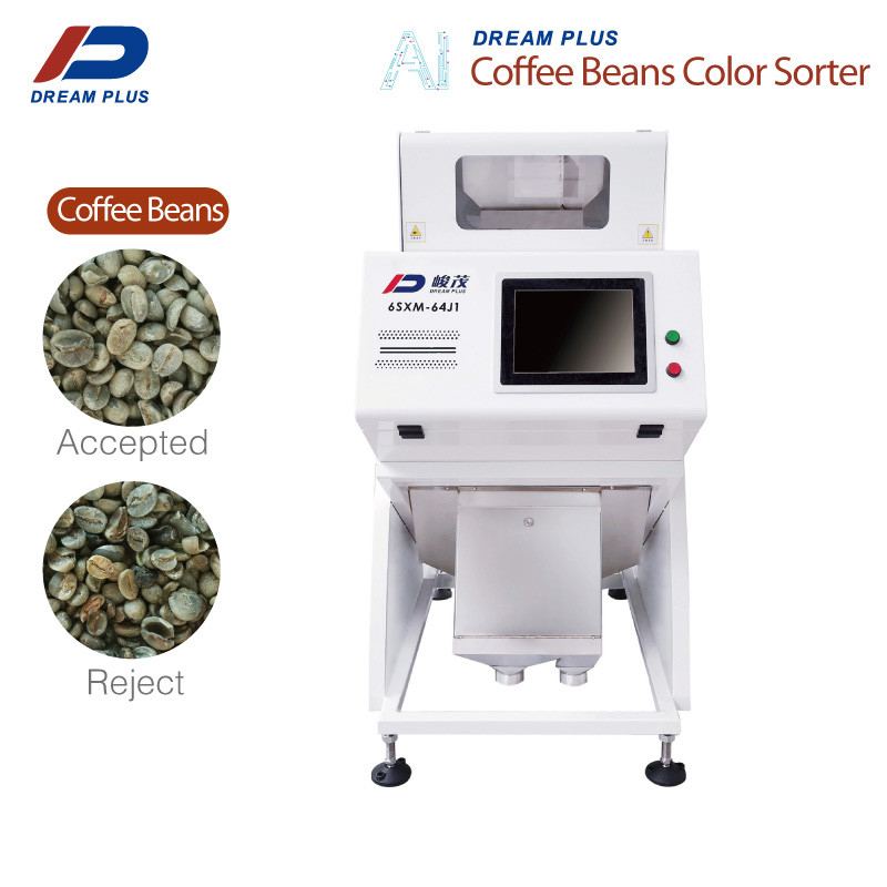99,9% café Bean Color Sorter da precisão 64 canais com câmera do RGB